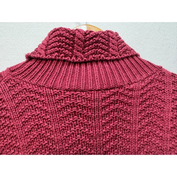 Bushwacker USA  Womens Cable Knit Turtleneck Sweater Size S Maroon 100% Cotton - Picture 13 of 13